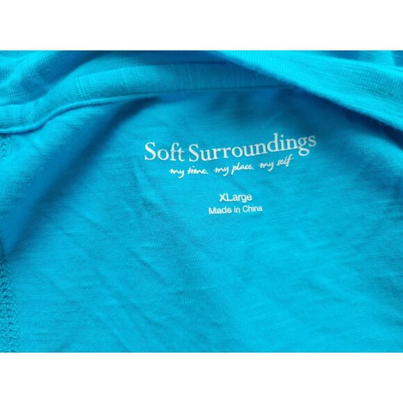 Soft Surroundings Womens Top Extra Large XL Tunic Blue Asymmetric Casual BLU109E - Picture 6 of 8